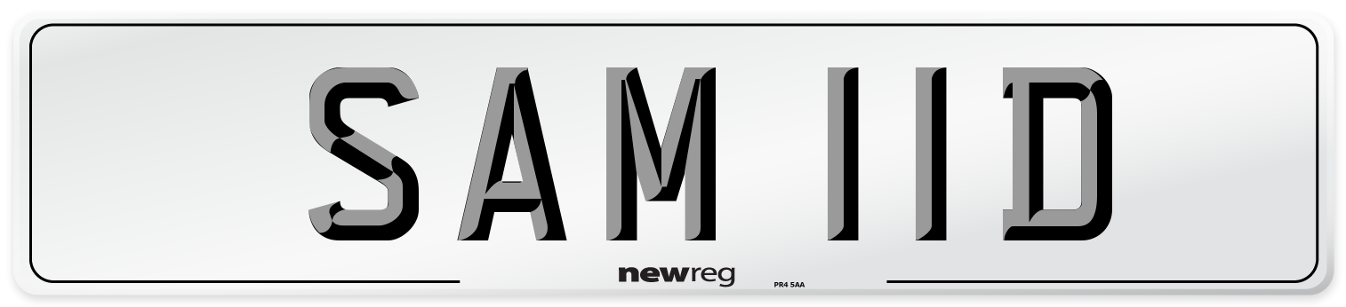 SAM 11D Number Plate from New Reg